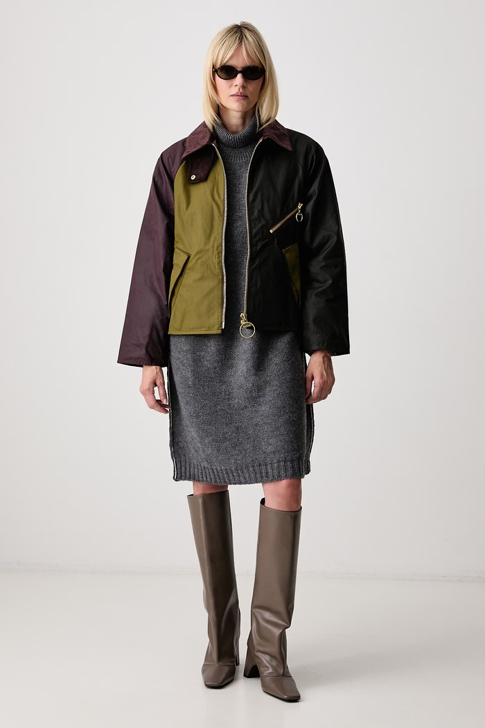 Barbour krótka kurtka damska bawełniana ARLENE LWX1482 zielony AW25