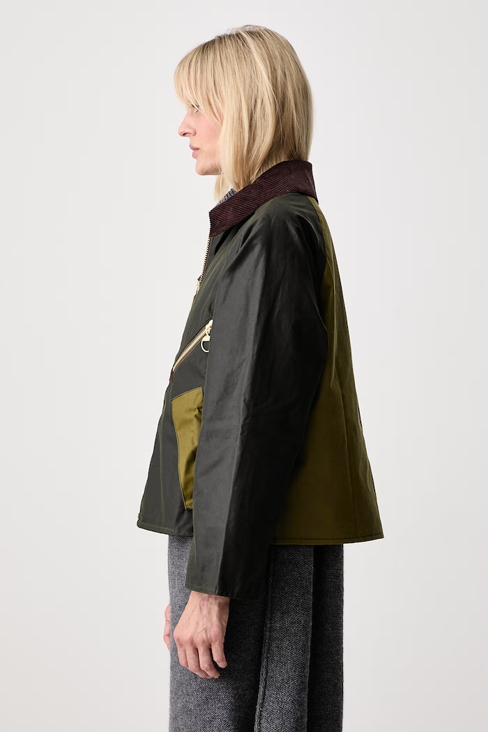 Barbour jachetă scurtă pentru femei din bumbac ARLENE verde LWX1482