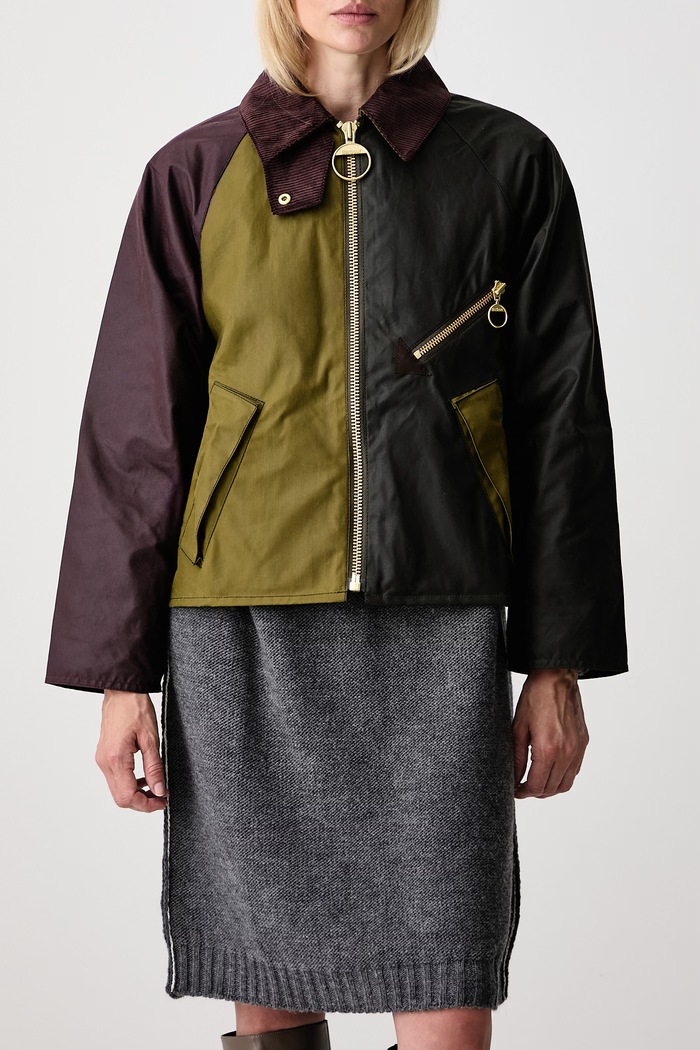 Barbour krótka kurtka damska bawełniana ARLENE LWX1482 zielony
