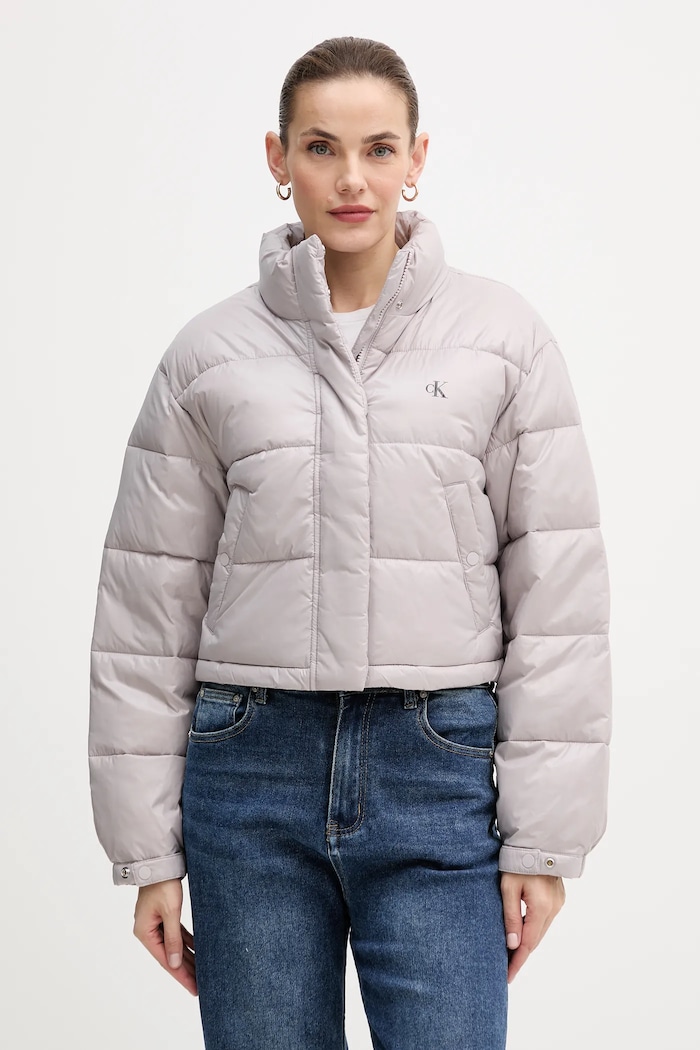 Bunda Calvin Klein Jeans zateplené sivá LV047D504G