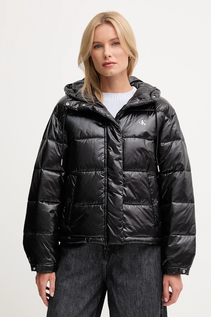 Bunda Calvin Klein Jeans jemné zateplenie čierna LV047D505G