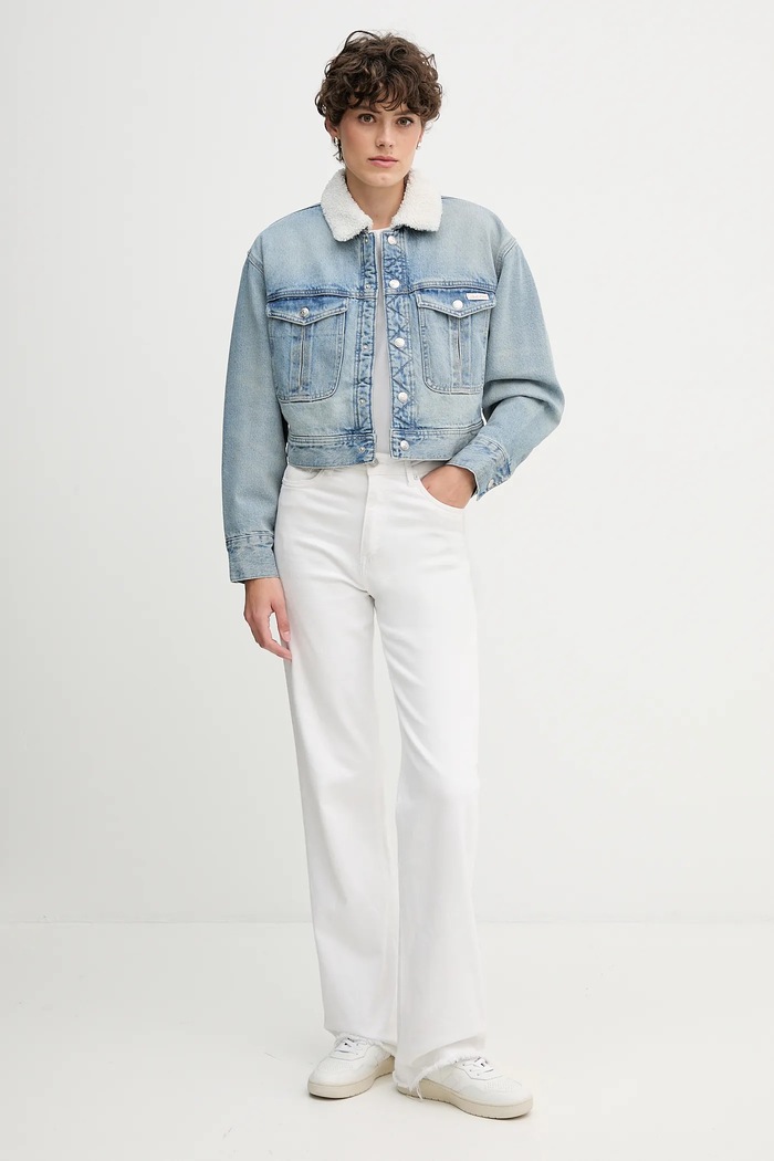 Džínová bunda Calvin Klein Jeans LV047D736G modrá AW25