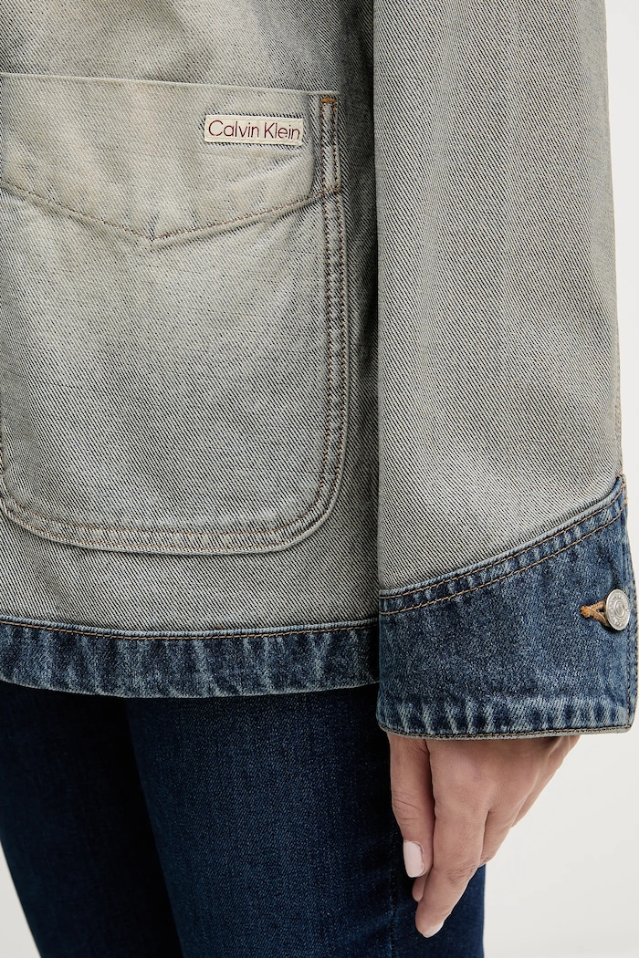 Calvin Klein Jeans pamut farmerdzseki LV047D753G kék