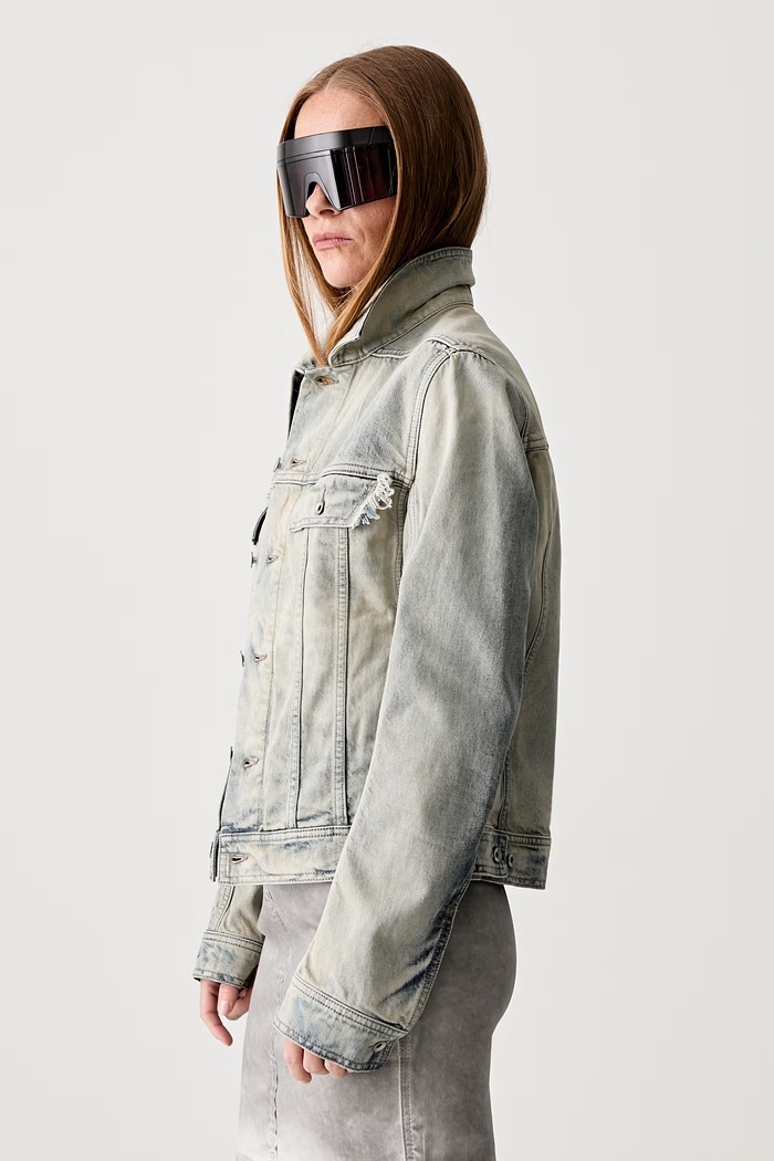 Rick Owens DRKSHDW Trucker Worker džínsová bunda dámska DS02E7701.DMP sivá AW25