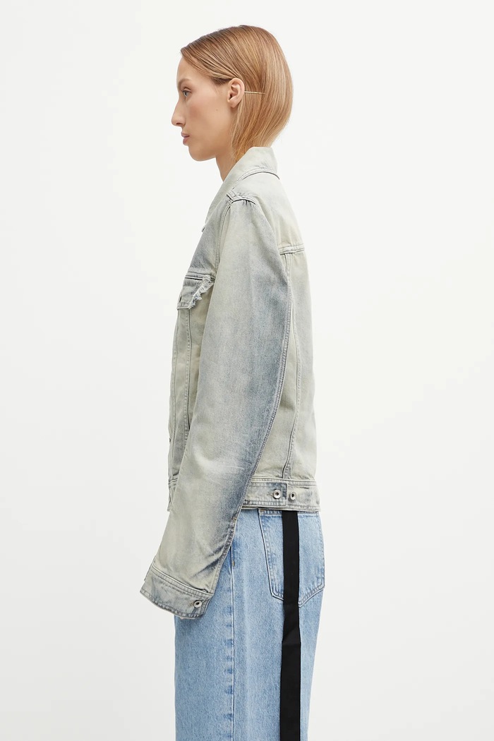 Rick Owens DRKSHDW Trucker Worker denim jacket Women's DS02E7701.DMP gray AW25