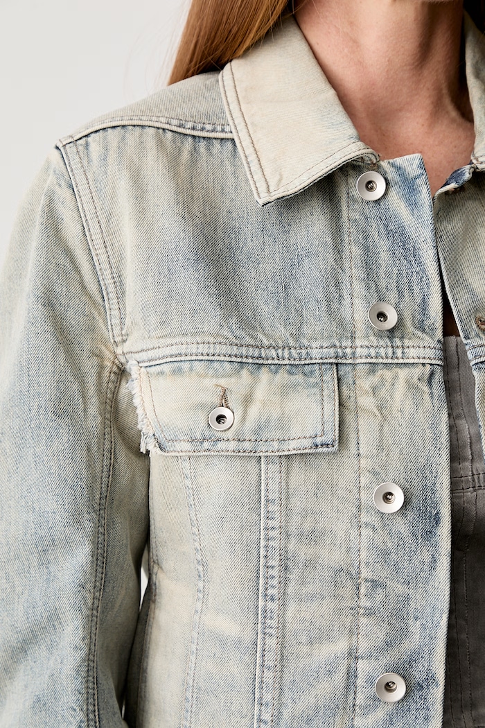 Rick Owens DRKSHDW Trucker Worker denim jacket Women's DS02E7701.DMP gray