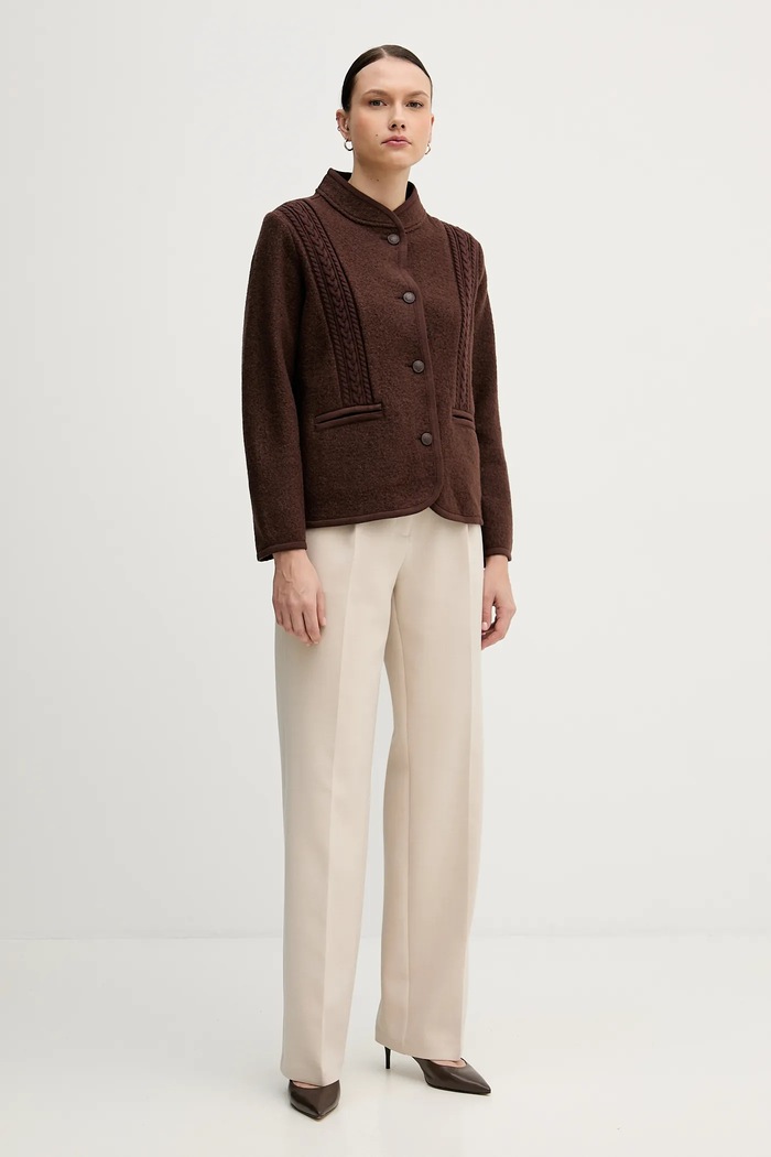 Hoss Intropia geacă de lână 5432678 maro AW25