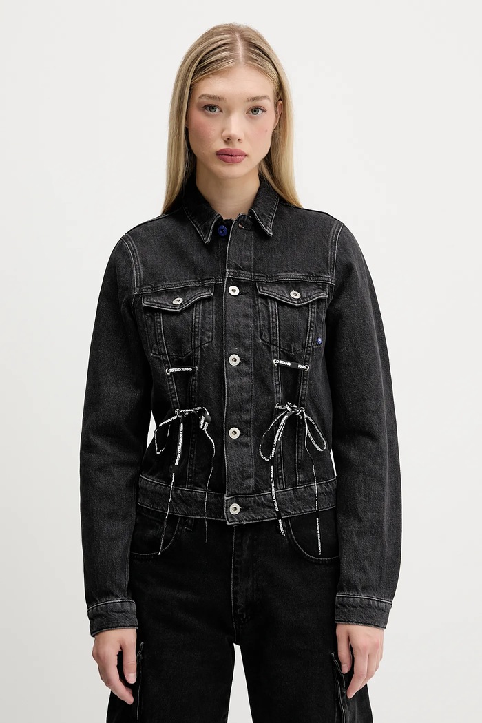 Džínová bunda Karl Lagerfeld Jeans riflovina černá A4W14012