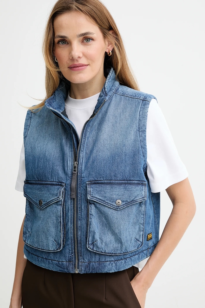 G-Star vestă de jeans 2-Pkt Padded albastru D26944.E090