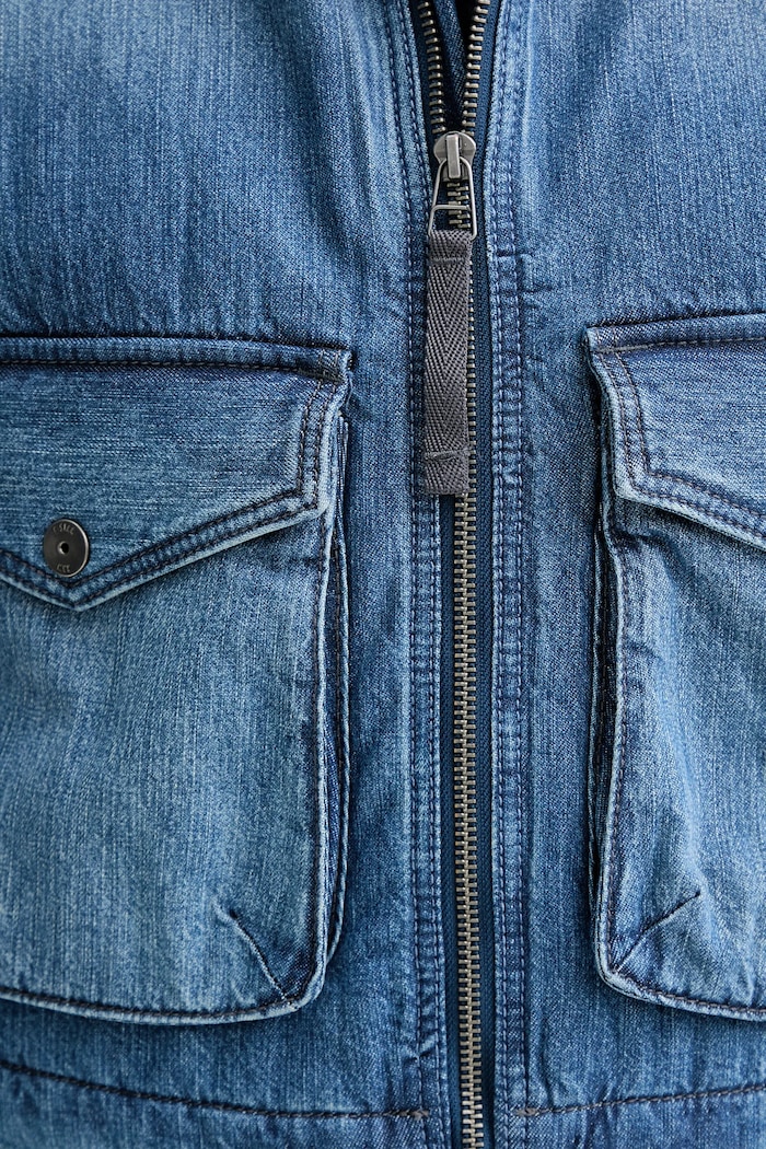 G-Star vestă de jeans 2-Pkt Padded D26944.E090 albastru
