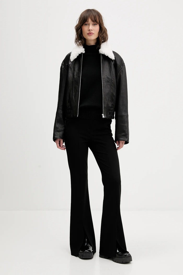 Δερμάτινο μπουφάν HUGO Bashinah 50547184 μαύρο AW25