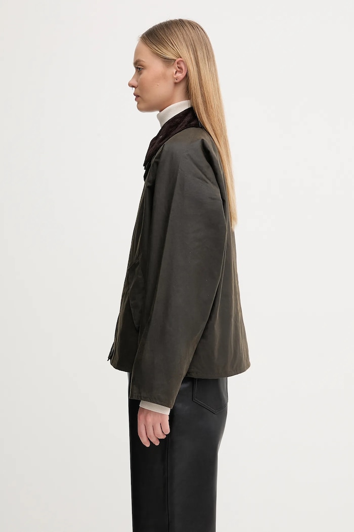 Bavlněná bunda Barbour Transport Wax Jacket LWX1410OL71 zelená AW25