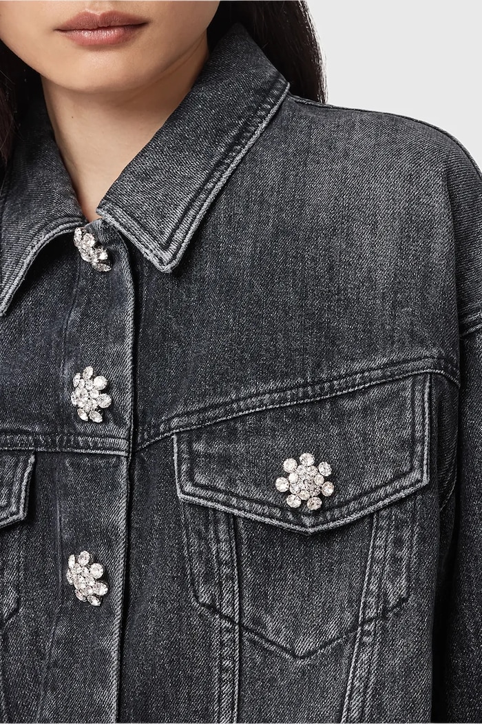 Džínová bunda AllSaints BETH W033OD černá AW25