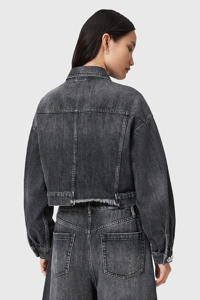 Džínová bunda AllSaints BETH W033OD černá