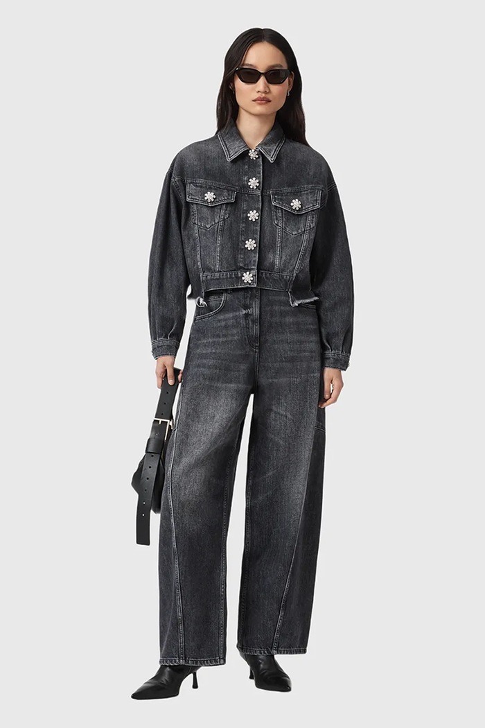 Džínová bunda AllSaints BETH W033OD
