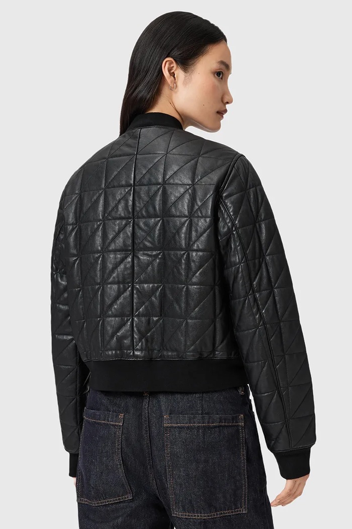 Oblečenie Kožená bunda bomber AllSaints CARLY W013LD čierna