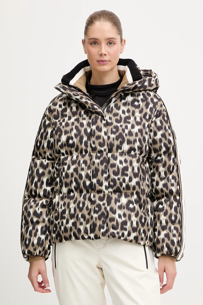 Páperová lyžiarska bunda Fusalp Ada Leopard zimný šport hnedá I1029