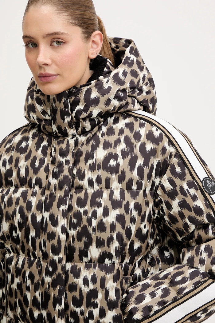 Páperová lyžiarska bunda Fusalp Ada Leopard hnedá I1029