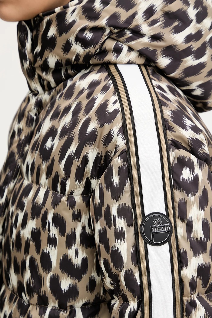 Páperová lyžiarska bunda Fusalp Ada Leopard I1029 hnedá