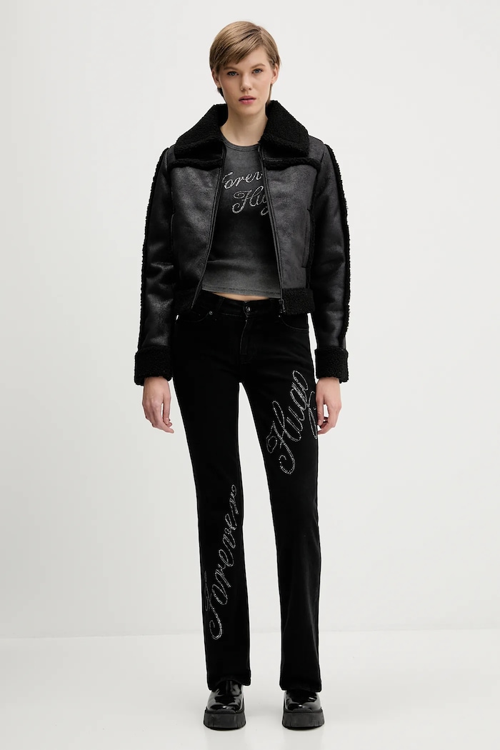 Bunda Guess Jeans W5BL13.W1862 čierna AW25