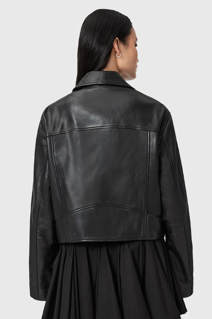 Ρούχα Δερμάτινo jacket AllSaints MASONE W007LD μαύρο