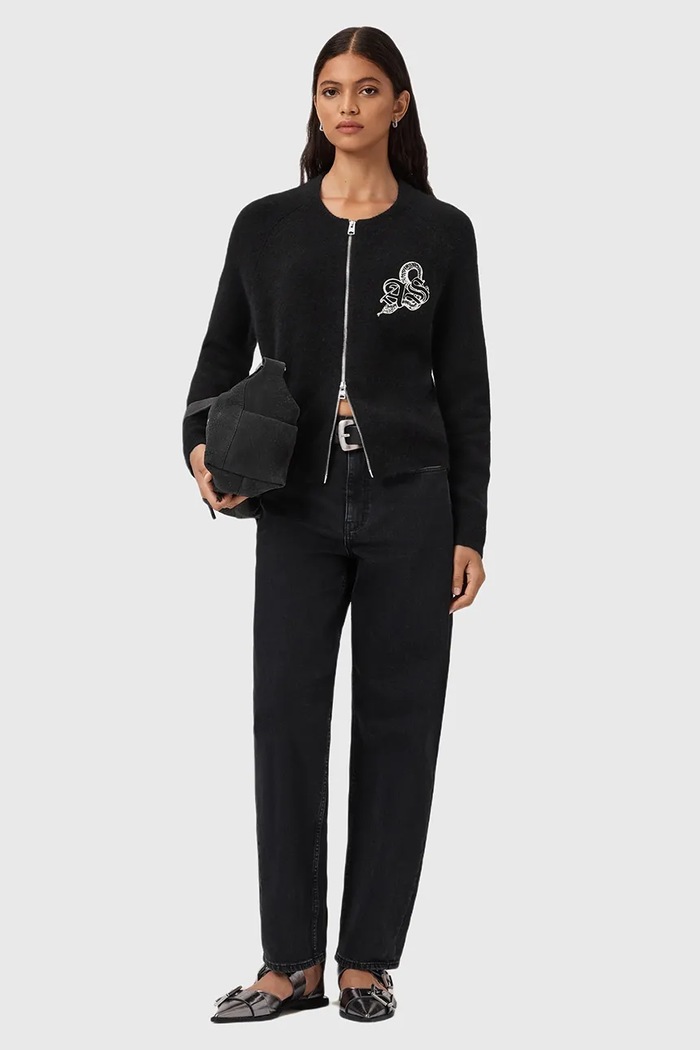 Кардиган з додаванням вовни AllSaints JAQUELINE AllSaints чорний W042KD