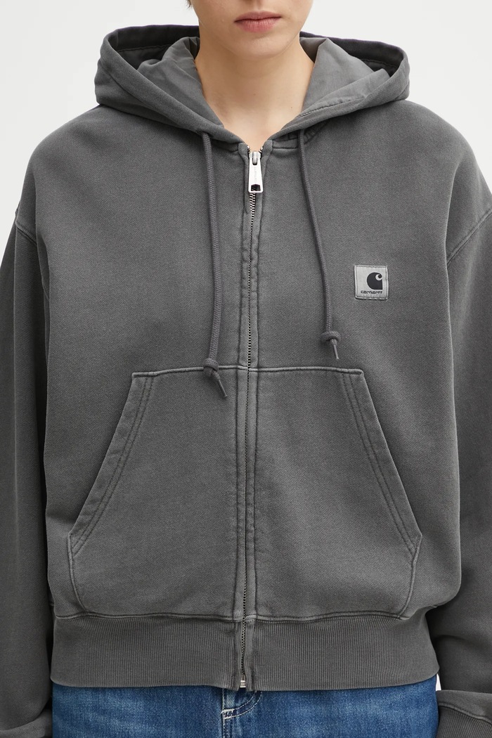 Carhartt WIP cotton sweatshirt W' Hooded Nelson Jacket gray I033830.89GD