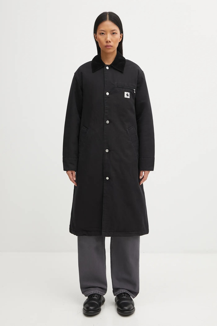 Džínová bunda Carhartt WIP W' Webster Coat přechodné černá I035676.0