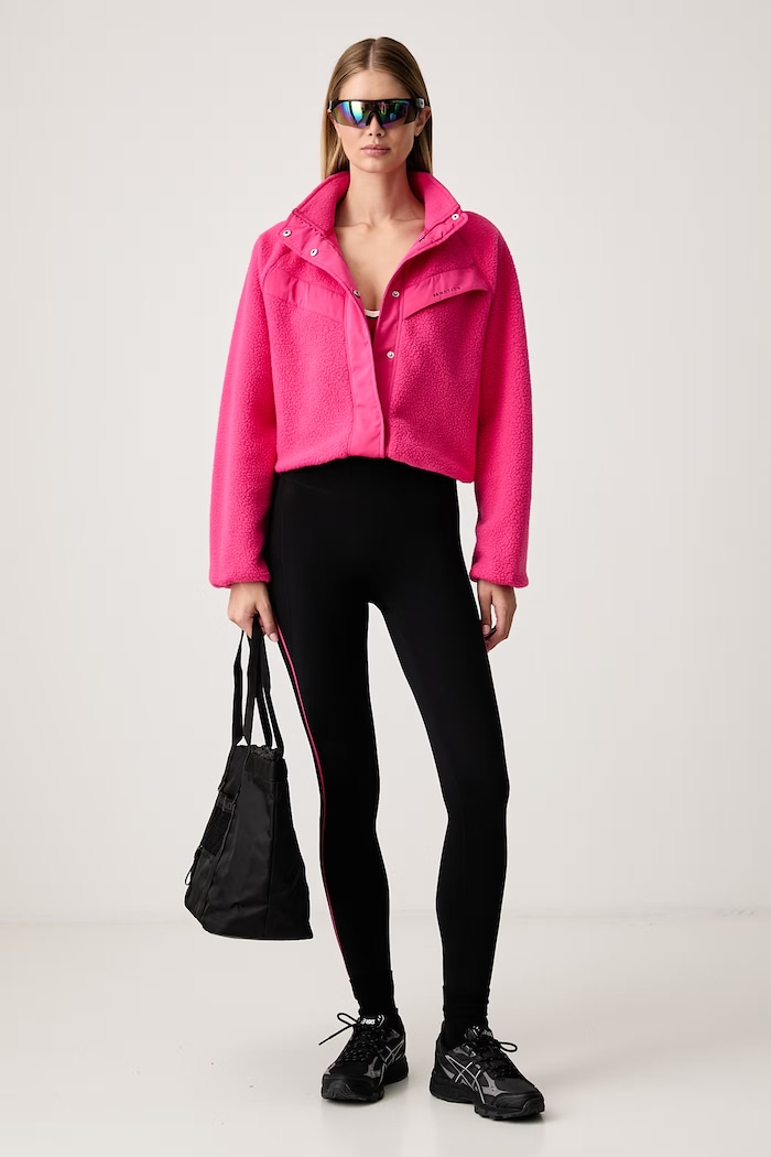 P.E Nation Bluza rozpinana damska polarowa Shelter Sherpa 251J095 różowy AW25