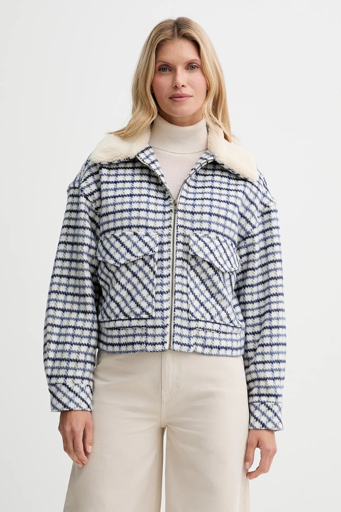 Bunda s příměsí vlny Levi's bez kapuce modrá 003RZ