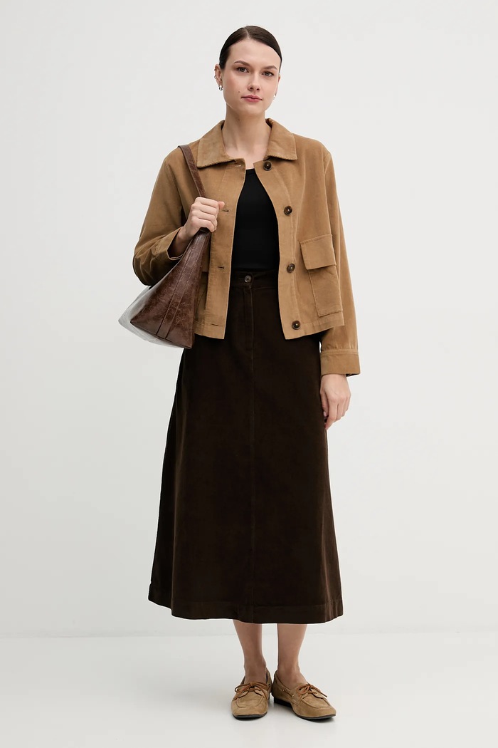 Menčestrová košeľa United Colors of Benetton 294BDN091 hnedá AW25