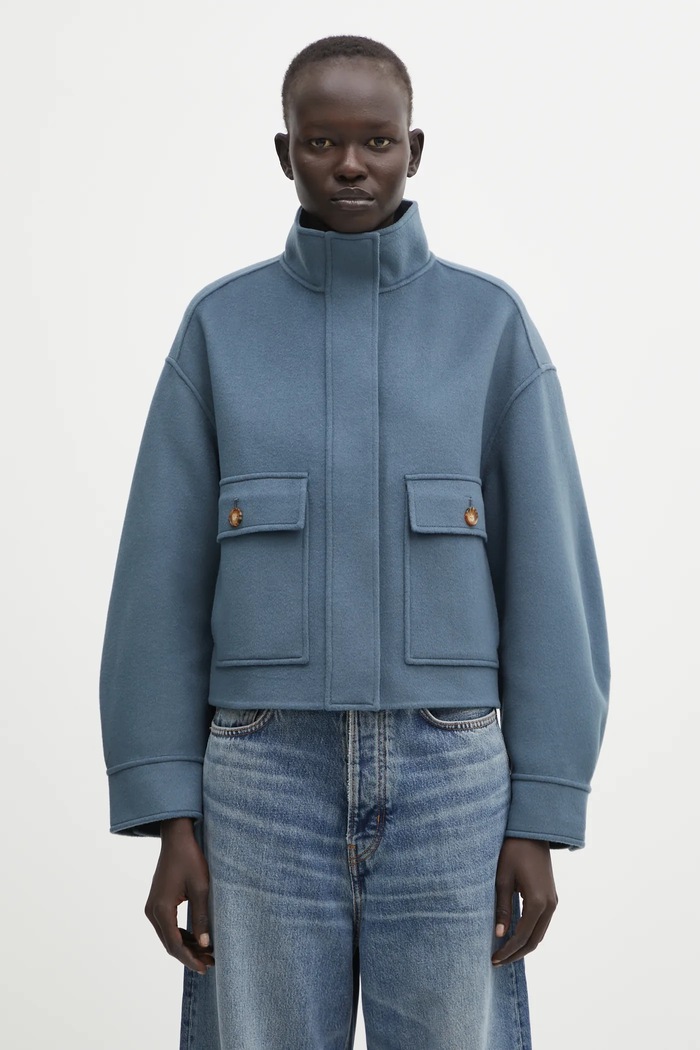 Maison Kitsuné Шерстяная куртка-бомбер Maison Kitsuné Double Face Cropped тёмно-синий PW02118WQ4067