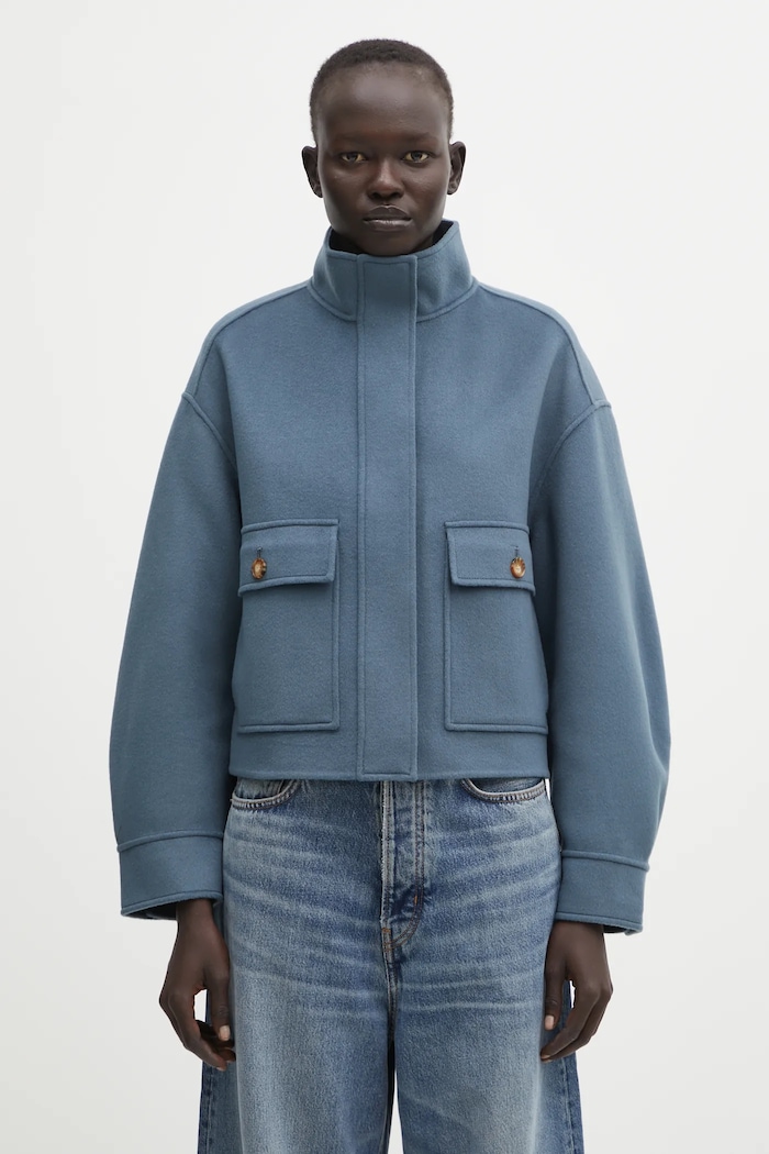 Maison Kitsuné Шерстяная куртка-бомбер Maison Kitsuné Double Face Cropped тёмно-синий PW02118WQ4067
