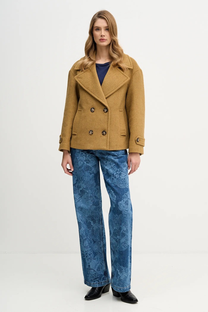 Παλτό με προσθήκη μαλλιού Sisley 2LAJLN06E πράσινο AW25