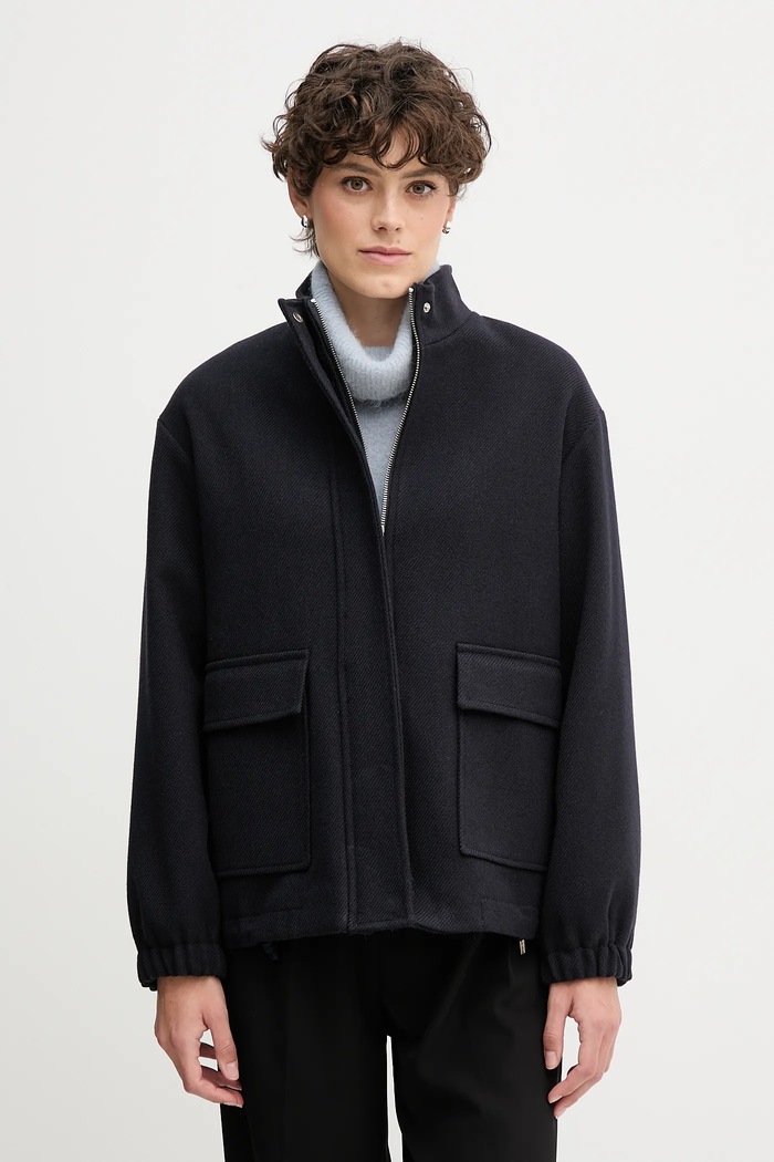 Bunda Sandro Ferrone oversize tmavomodrá S95YBFCEDRO