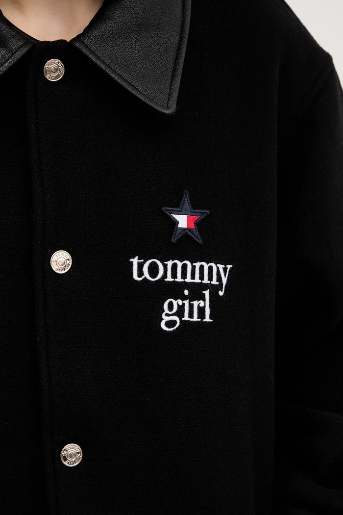 Tommy Jeans jachetă din amestec de lână DN0DN00093 negru