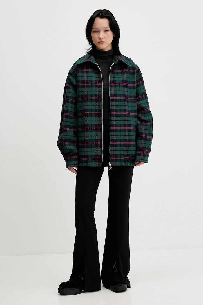 Tommy Jeans geacă DN0DN00097 verde AW25