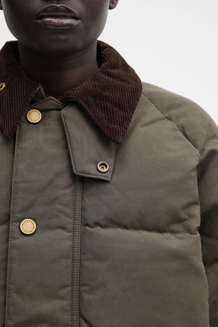 Páperová bunda Sorel Sorel x Barbour OS Transport Wax Puffer zelená A100153733