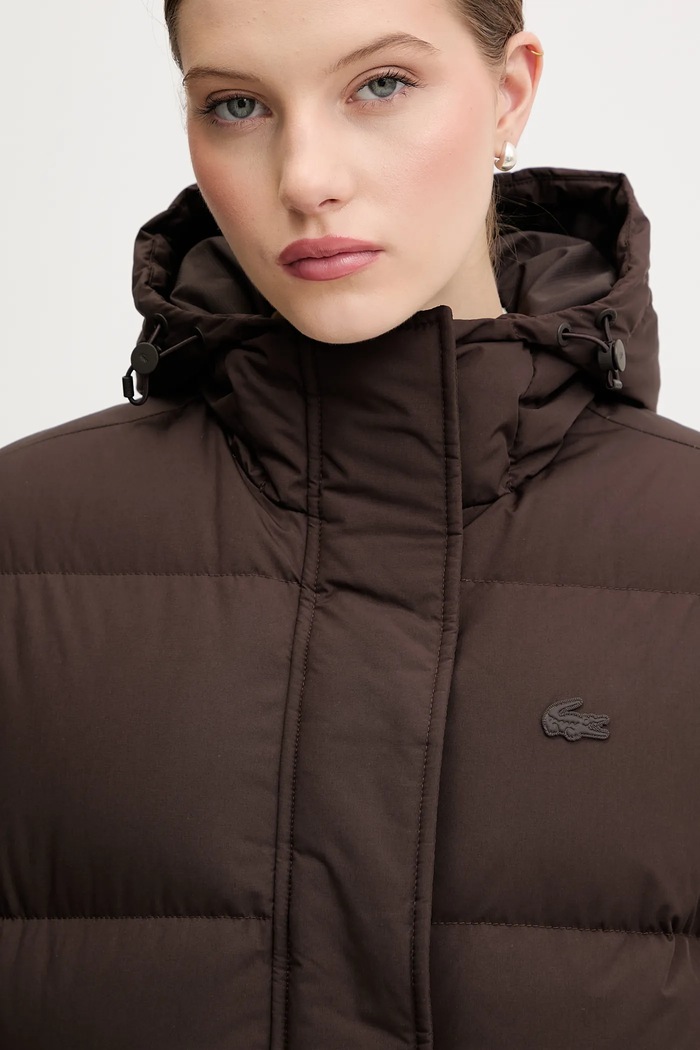 Μπουφάν με επένδυση από πούπουλα Lacoste καφέ BF2608