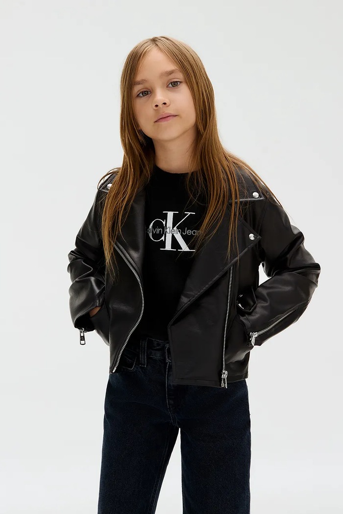 Детско рокерско яке Calvin Klein Jeans рокерска черен IG0IG02982.9BYA