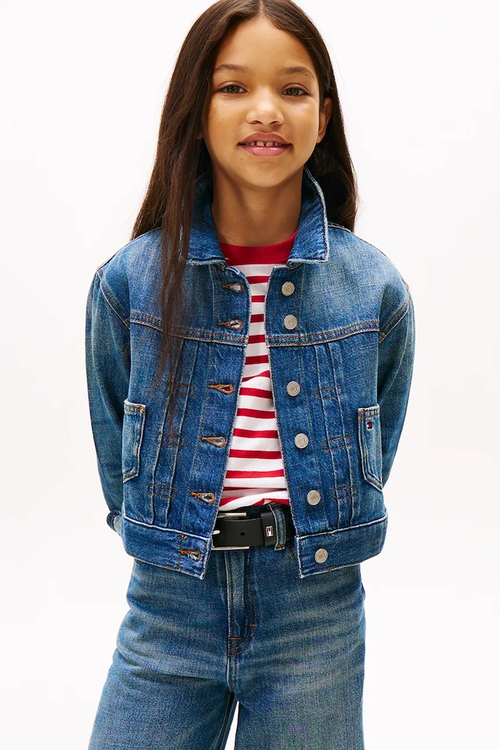 Детско дънково яке Tommy Hilfiger без качулка тъмносин KG0KG08752.9BYA