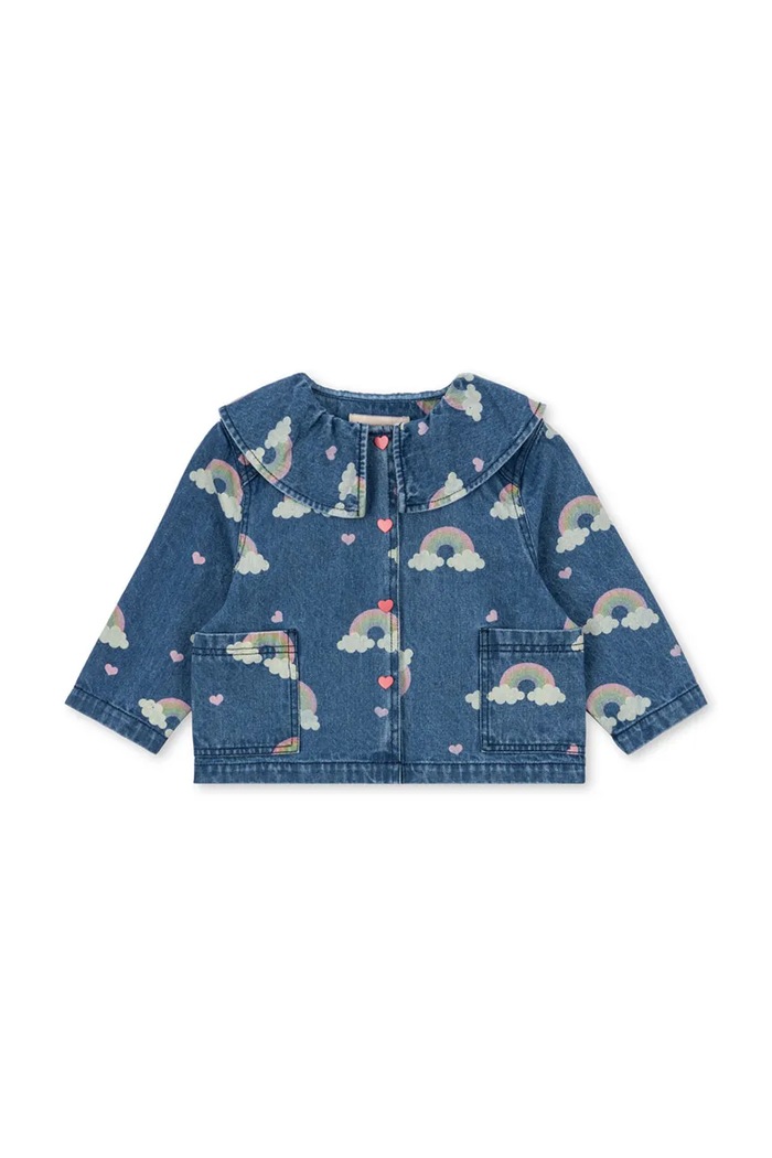 Konges Sløjd kurtka jeansowa dziecięca MAGOT DENIM SHIRT GOTS bez kaptura granatowy KS103883.9BYA