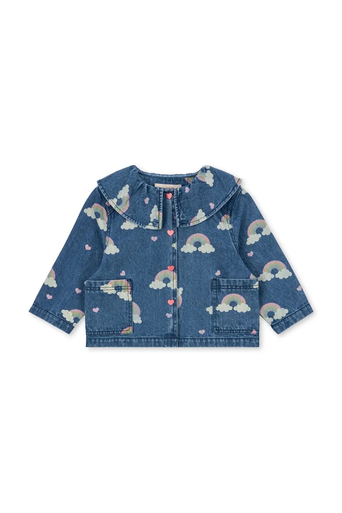 Konges Sløjd kurtka jeansowa dziecięca MAGOT DENIM SHIRT GOTS bez kaptura granatowy KS103883.9BYA