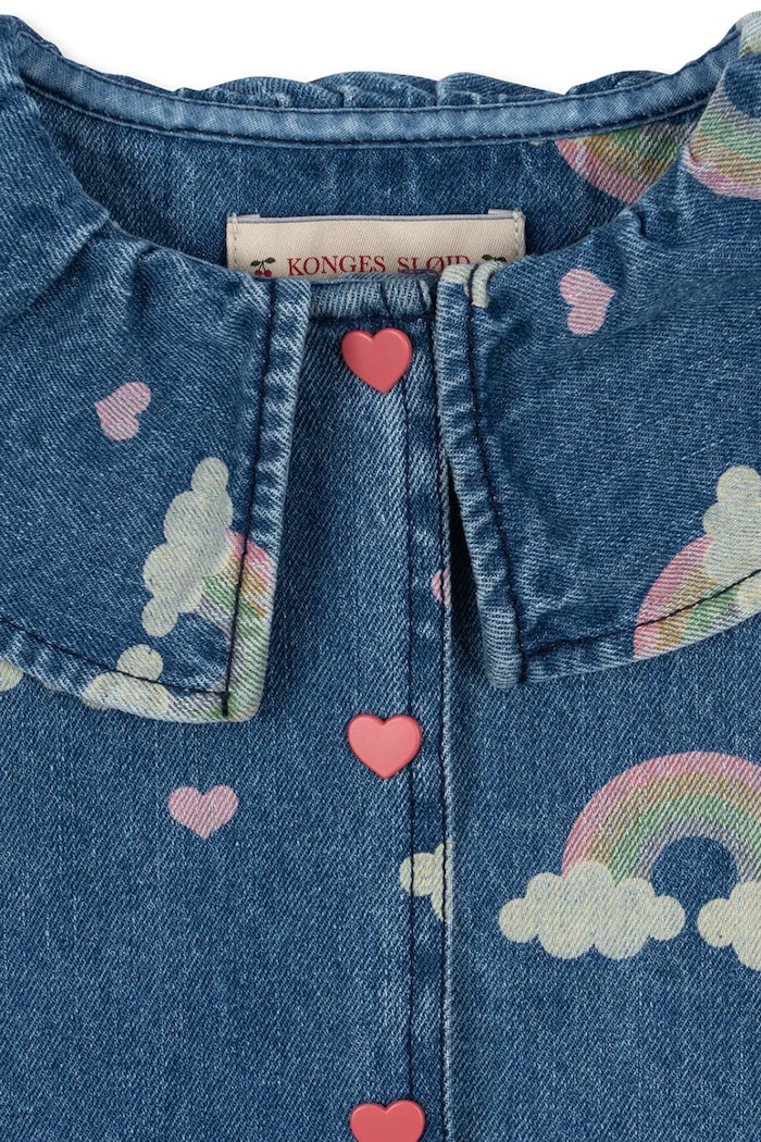 Dziewczynka Konges Sløjd kurtka jeansowa dziecięca MAGOT DENIM SHIRT GOTS KS103883.9BYA granatowy
