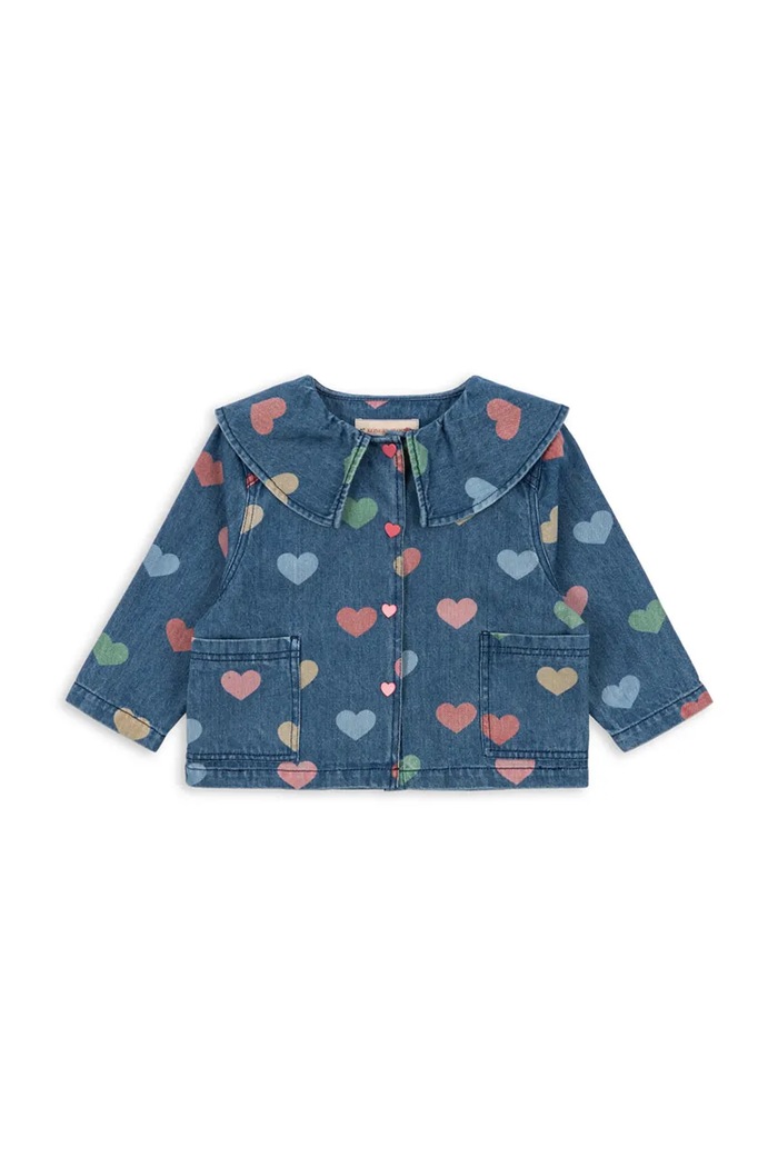 Konges Sløjd kurtka jeansowa dziecięca MAGOT DENIM SHIRT GOTS bez kaptura granatowy KS103883.9BYA