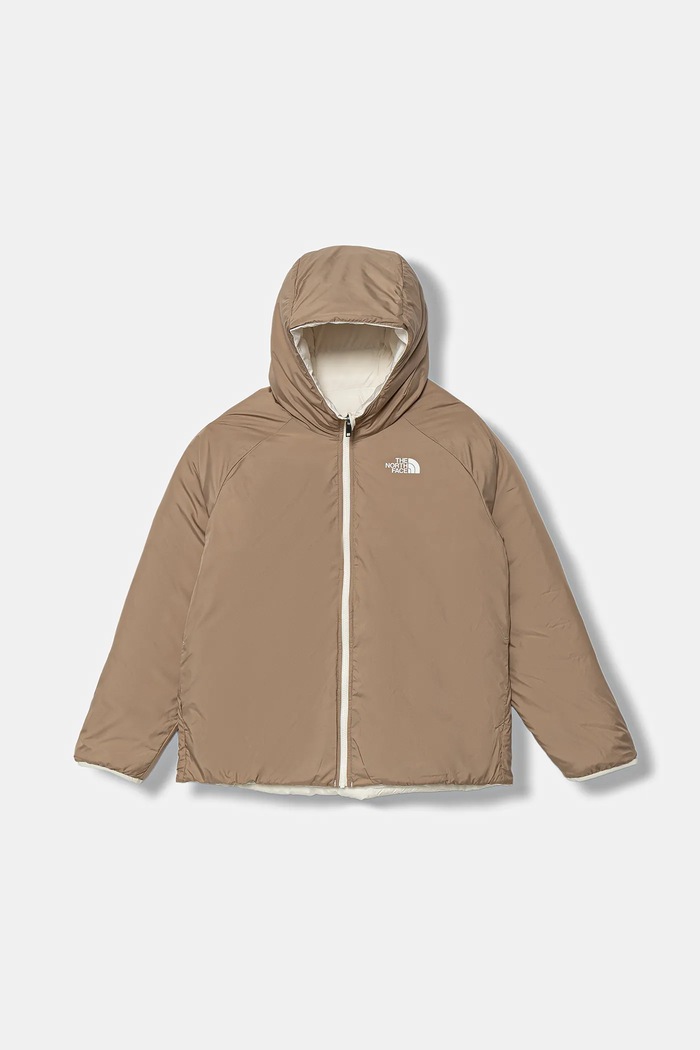 The North Face kétoldalas gyerekdzseki G REVERSIBLE PERRITO HOODED JACKET szigetelt bézs NF0A88UEQLI1