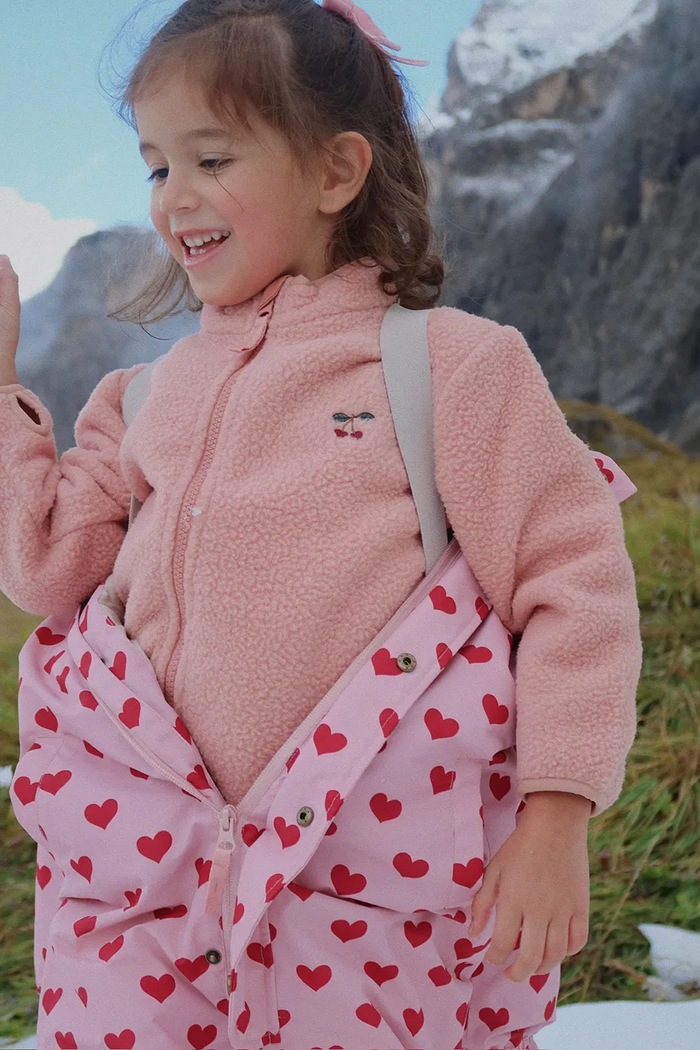 Konges Sløjd bluza dziecięca THERMY FLEECE JACKET GRS bez kaptura różowy KS103548.G.9BYA
