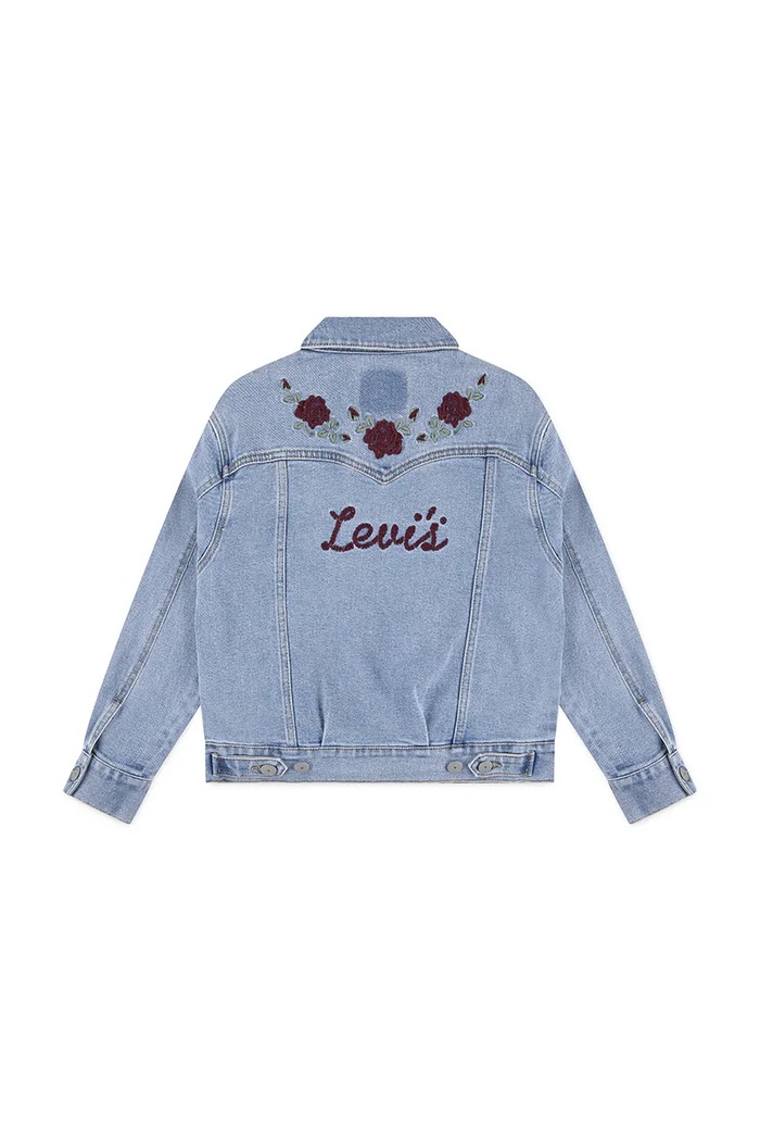 Levi's kurtka dziecięca OVERSIZED WESTERN TRUCKER 3EN567 niebieski AW25