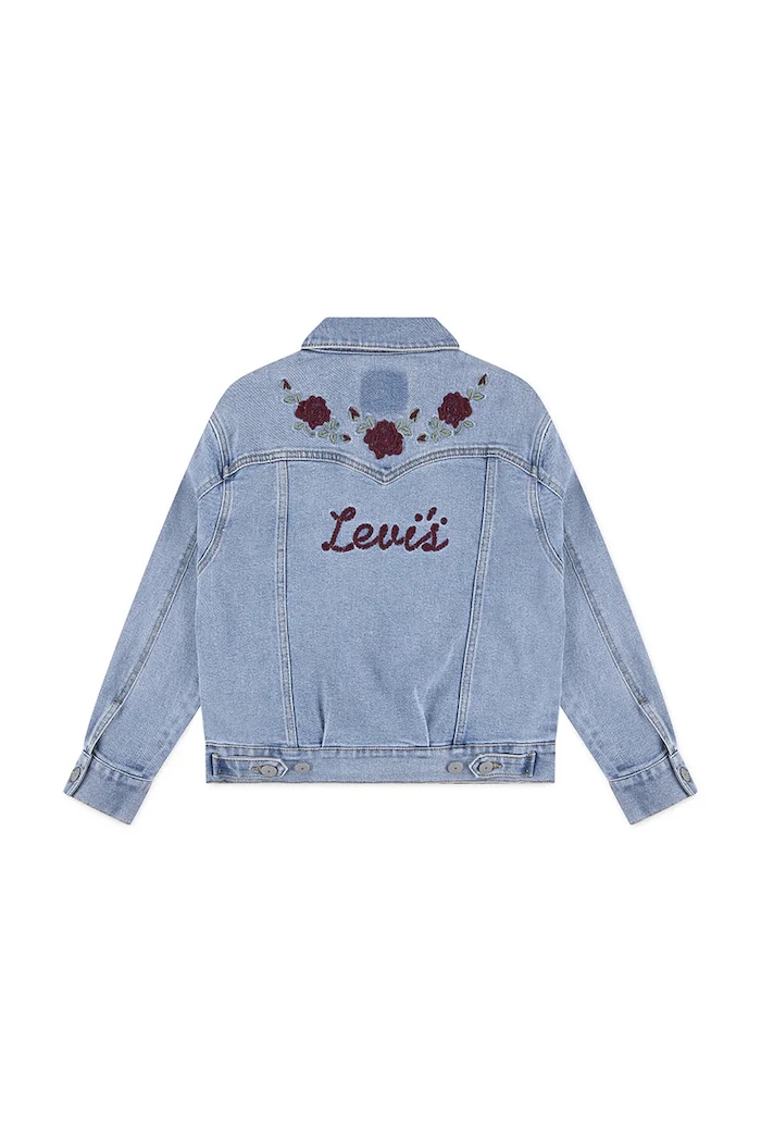 Levi's kurtka dziecięca OVERSIZED WESTERN TRUCKER 3EN567 niebieski AW25