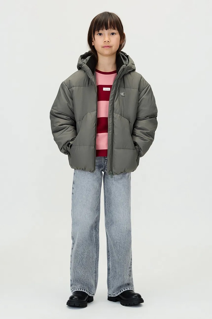 Detská bunda Calvin Klein Jeans sivá IG0IG02056.9BYA